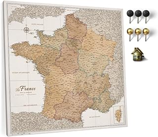 Carte de France sur toile avec tableau d