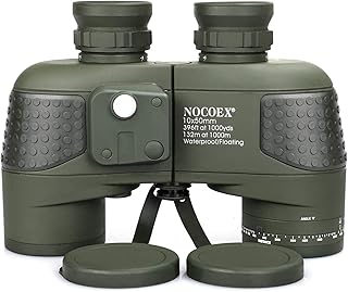 NOCOEX 10X50 Jumelles Adulte Anti-Buée Etanches avec Télémètre Interne et Boussole,pour la Navigation, la Navigation de Plaisance, la Pêche,Observation des Oiseaux, la Chasse et Bien Plus
